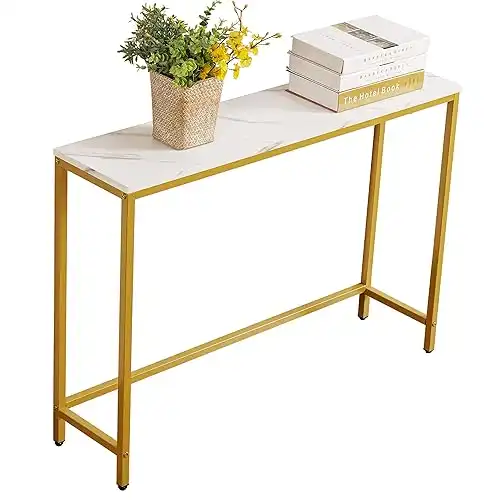 Modern Gold And White Marble Console Table