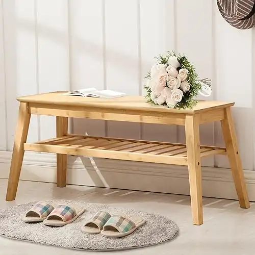 Minimalist Entryway Bench, Bamboo